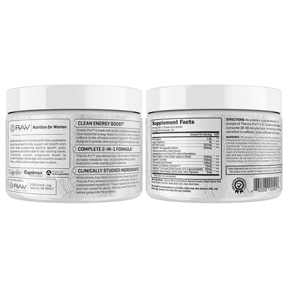 RAW Synergies Pre Workout Thermogenic Fat Burner Powder for Women and Men