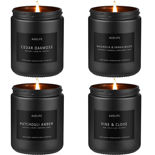 Scented Candles Set | Men Candles Set, Candles for Men Scented Candles for Home - 4 Pack Candles Scents