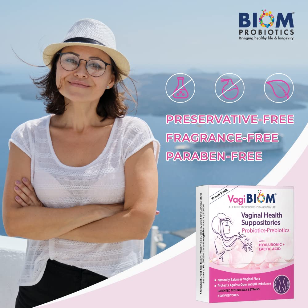 VagiBiom Probioitc Suppository Convenient Travel Pack with 2 Suppositories