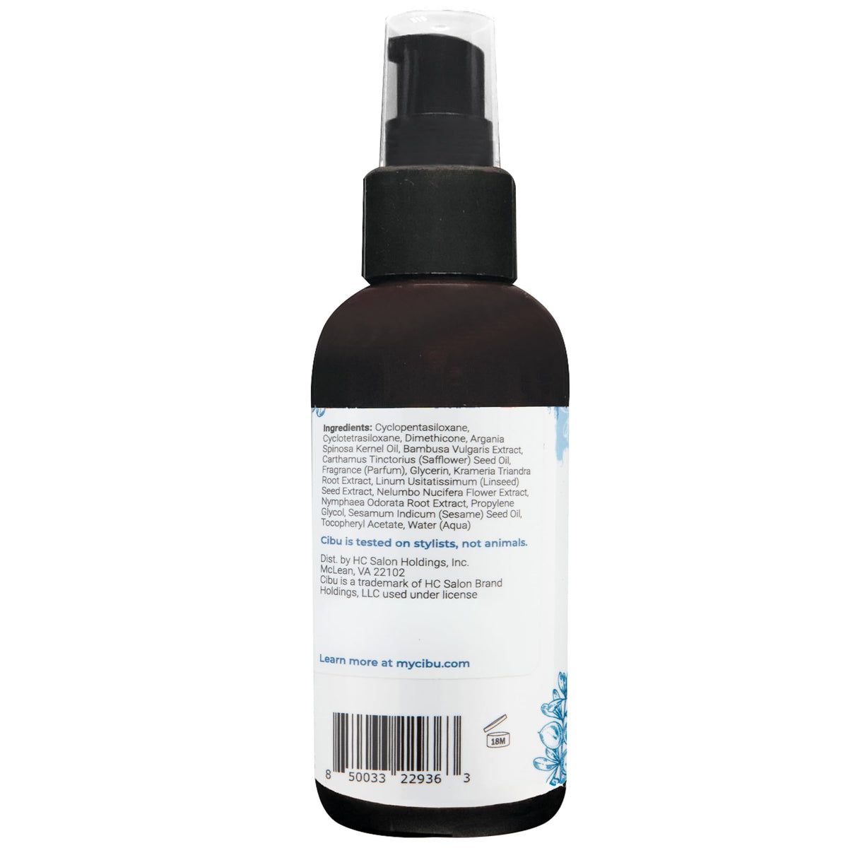 CIBU Nourishing Argan Oil Hair Serum - Anti-Frizz, Heat Protectant & Anti-Breakage Formula - Lightweight Hair Treatment - 4 Ounces