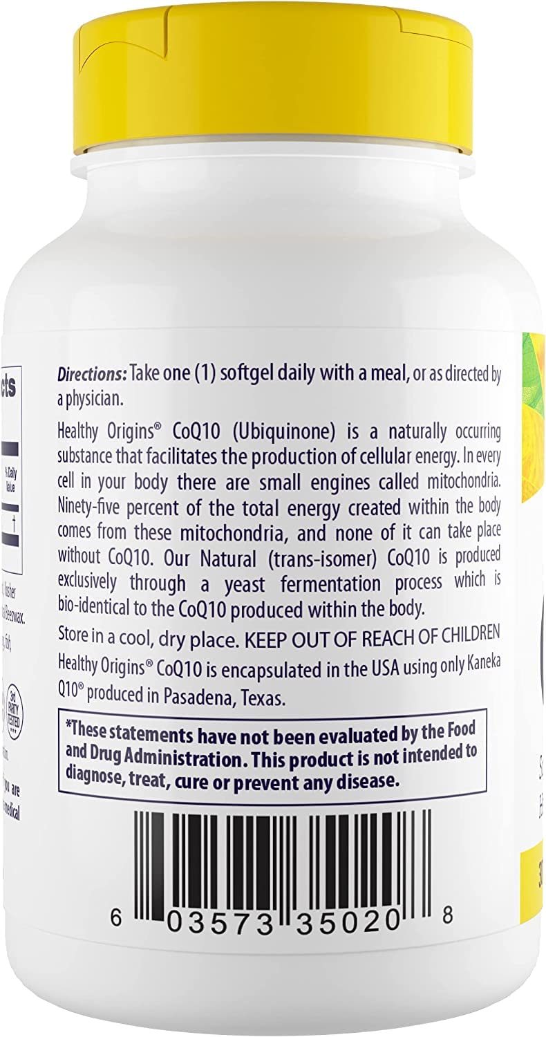 Healthy Origins CoQ10 (Kaneka Q10), 300 mg - Heart Health & Energy Supplement - Gluten