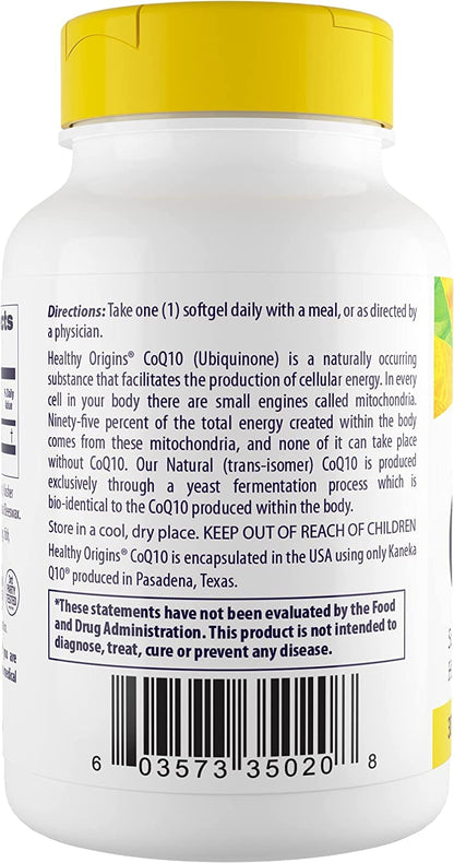 Healthy Origins CoQ10 (Kaneka Q10), 300 mg - Heart Health & Energy Supplement - Gluten