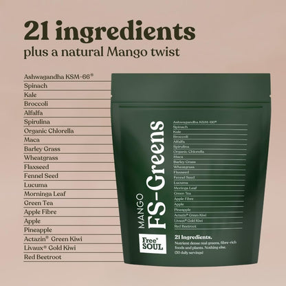 FS-Greens - 21 Advanced Greens, Superfoods, and Adaptogens Including KSM-66