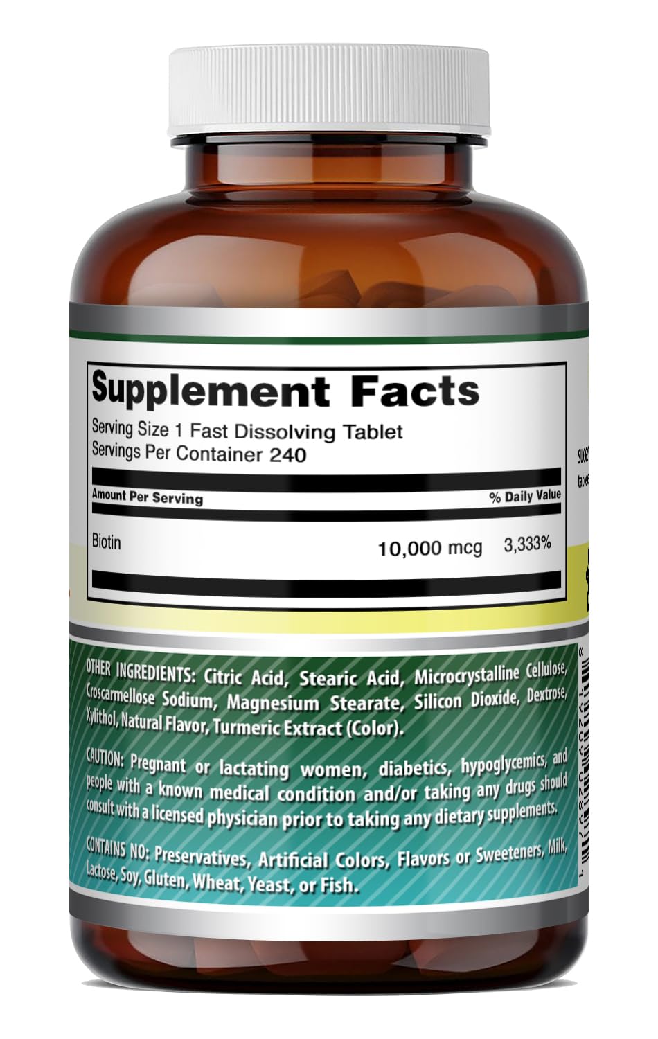 Amazing Formulas Biotin 10,000 mcg - Fast Dissolve Tablets - Non-GMO - Gluten Free Supplement - Made in USA (Strawberry, 60 Count)