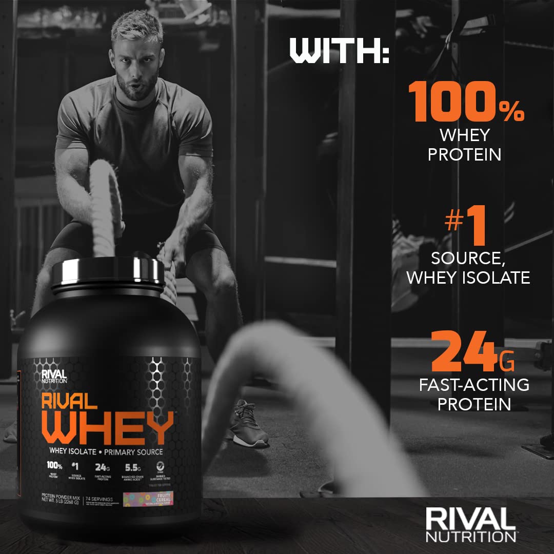 Rivalus Rivalwhey - Fruity Cereal 2lb - 100% Whey Protein, Whey Protein Isolate Primary
