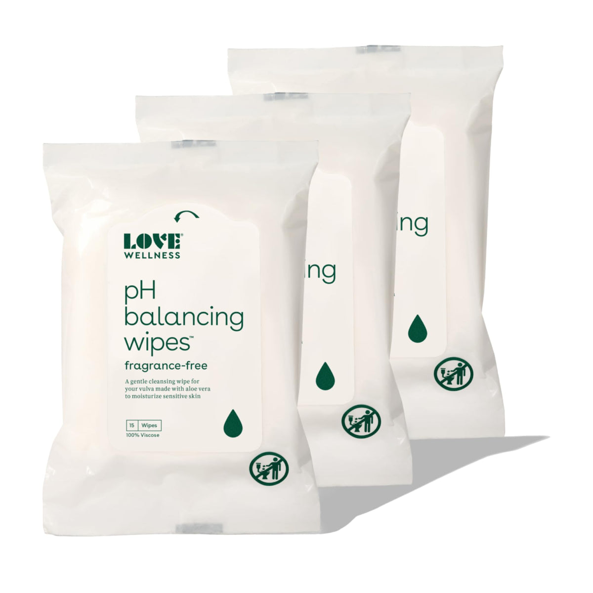 Love Wellness pH Balancing Wipes for Women | Feminine Hygiene for Cleansing with Aloe Vera