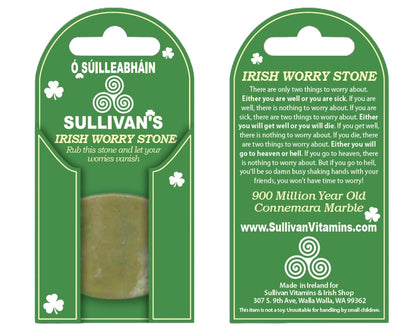 Ó SÚILLEABHÁIN SULLIVAN’S Connemara Marble Worry Stone 100% Irish MADE IN IRELAND