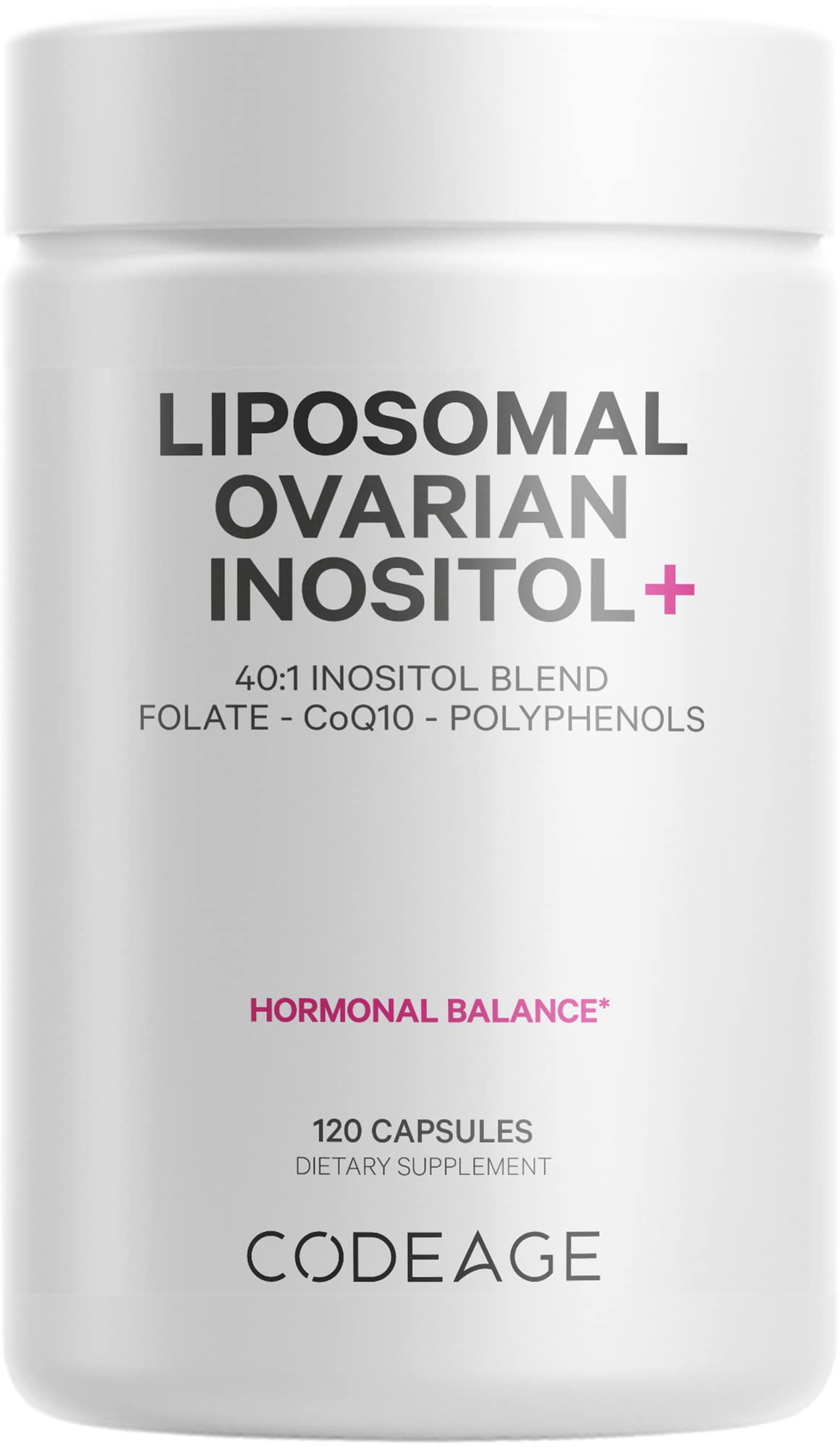Codeage Liposomal Ovarian Inositol + Supplement - Myo-Inositol, D-Chiro-Inositol