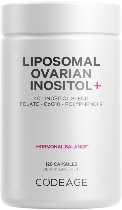 Codeage Liposomal Ovarian Inositol + Supplement - Myo-Inositol, D-Chiro-Inositol