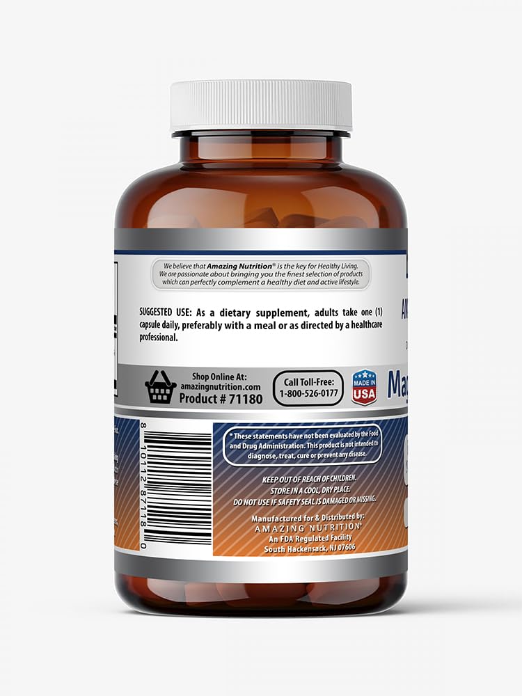 Amazing Formulas Magnesium Oxide Supplement - 500 Mg per Serving - 90 Capsules - Non-GMO - Gluten-Free - Made in USA