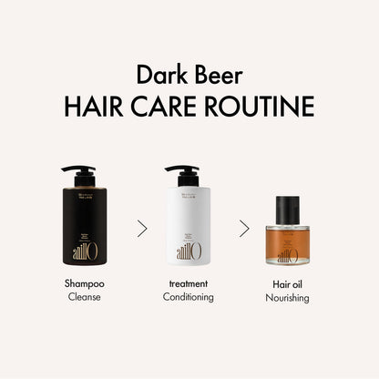 anillO Dark Beer Hair Essence - Strengthening & Nourishing Damage Repair Hair Oil Serum with Biotin, Olive Oil, Beer Yeast &10-type Protein Complex - Vegan, Paraben & Silicone Free 1.69 fl oz