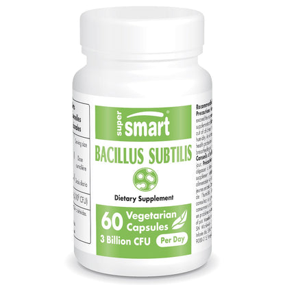 Supersmart - Bacillus Subtilis 3 Billion CFU per Day (High Potency) - Spore Probiotic 