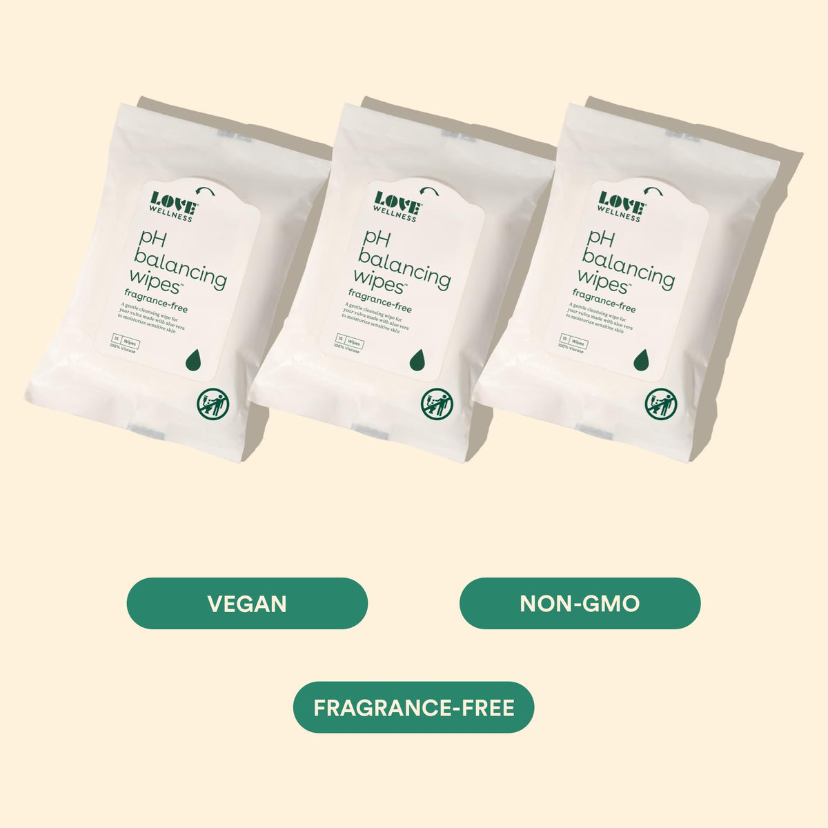 Love Wellness pH Balancing Wipes for Women - Feminine Hygiene for Cleansing with Aloe Vera