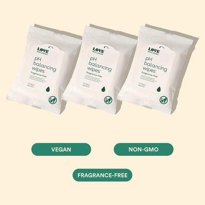 Love Wellness pH Balancing Wipes for Women - Feminine Hygiene for Cleansing with Aloe Vera