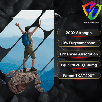 BioImmune Longjack Tongkat Ali Ultra Concentrated Purified Extract Capsules - Strength Muscle Mass, Drive, Performance