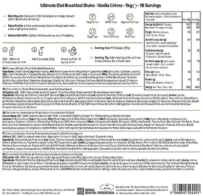 Protein Works - Ultimate Diet Breakfast Shake - Low Calorie Breakfast Shake - Low Sugar High Protein Breakfast