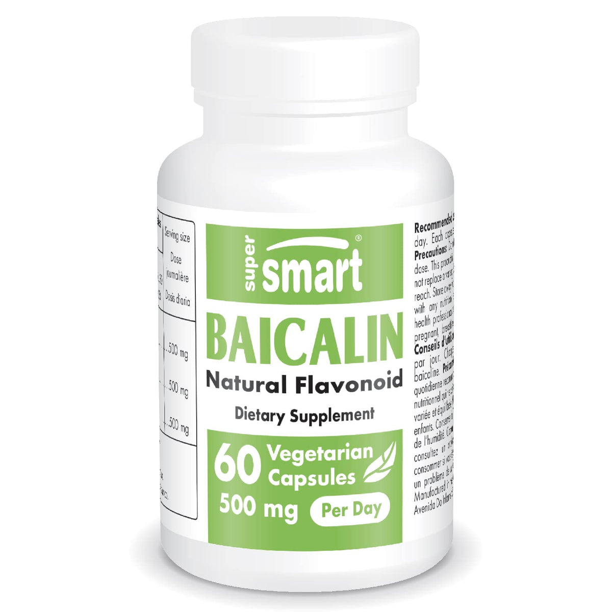Supersmart - 90% Baicalin 500mg per Day (Scutellaria Baicalensis) - Chinese Skullcap 