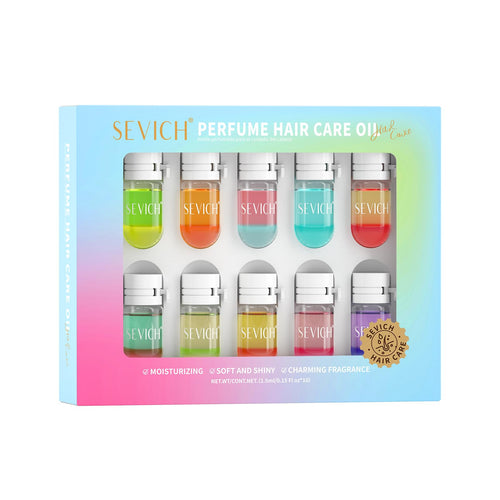 SEVICH Perfume Hair Oil Capsules 10-Pack, 2-in-1 Hair Treatment & Lightweight Serum, Heat & UV Protection, Frizz Control & Shine, Portable Travel Hair Care for All Hair Types
