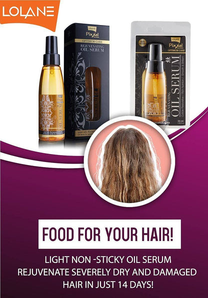 Lolane Pixxel Optimum Care Rejuvenating Oil Serum 127ml For Dry Damaged Hair Argan Oil/Abyssinian Oil/Chufa Sedge Oil/Moringa Oil/Sunflower Oil