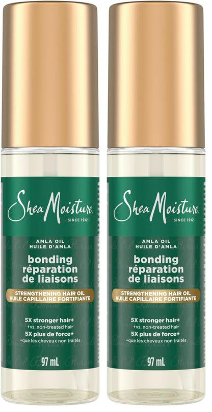 SheaMoisture Bonding Oil Amla Oil To Protect,Strengthen And Smooth Hair With Amla-Oil And Fair-Trade Shea Butter With 5X Strength-And 24-Hour Frizz & Humidity Control 3.3 Fl Oz,(Pack of 2)