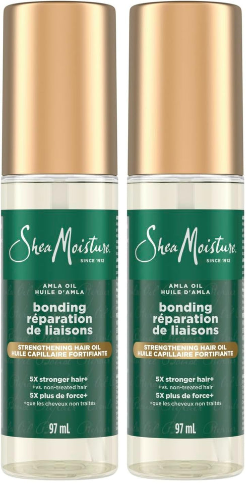 SheaMoisture Bonding Oil Amla Oil To Protect,Strengthen And Smooth Hair With Amla-Oil And Fair-Trade Shea Butter With 5X Strength-And 24-Hour Frizz & Humidity Control 3.3 Fl Oz,(Pack of 2)