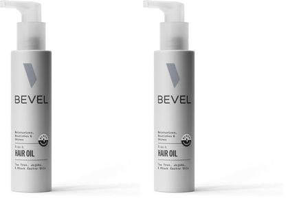 Bevel Essentials 3-in-1 Hair & Scalp Styling Oil for Curly Hair with Tea Tree Oil, Jojoba Oil, and Jamaican Black Castor Oil, 3.4 fl oz (Packaging May Vary) (Pack of 2)
