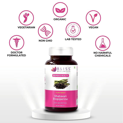 Sheltr Organic Shatavari Biopiperine - Women Health - Lactation Support Immunity Booster Menopause