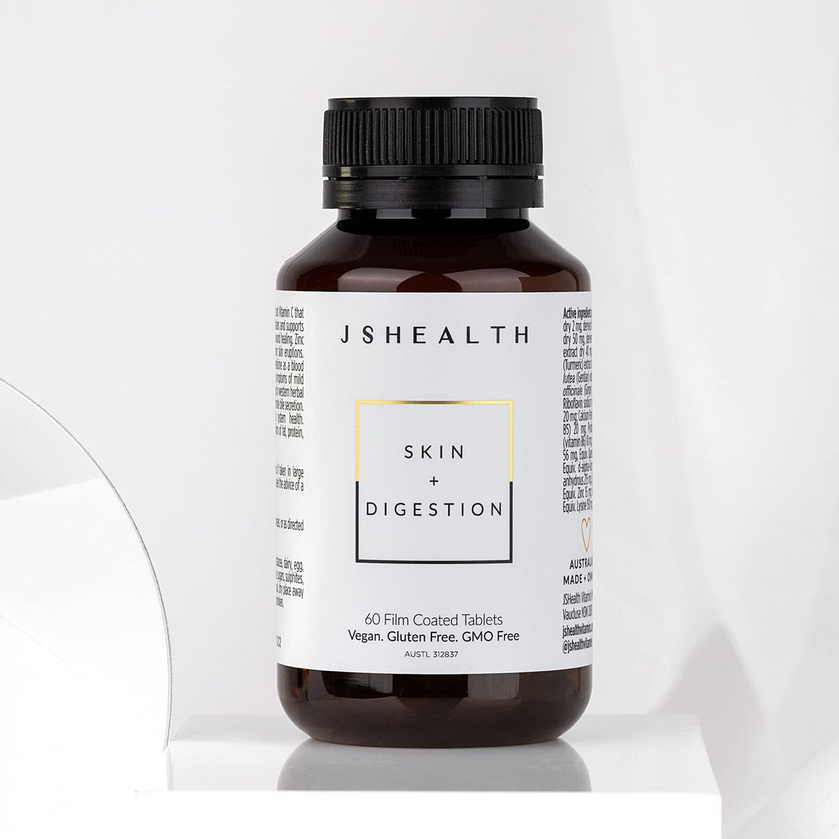 JSHealth Vitamins Skin and Digestion Formula - Skin Supplement with Zinc - Burdock