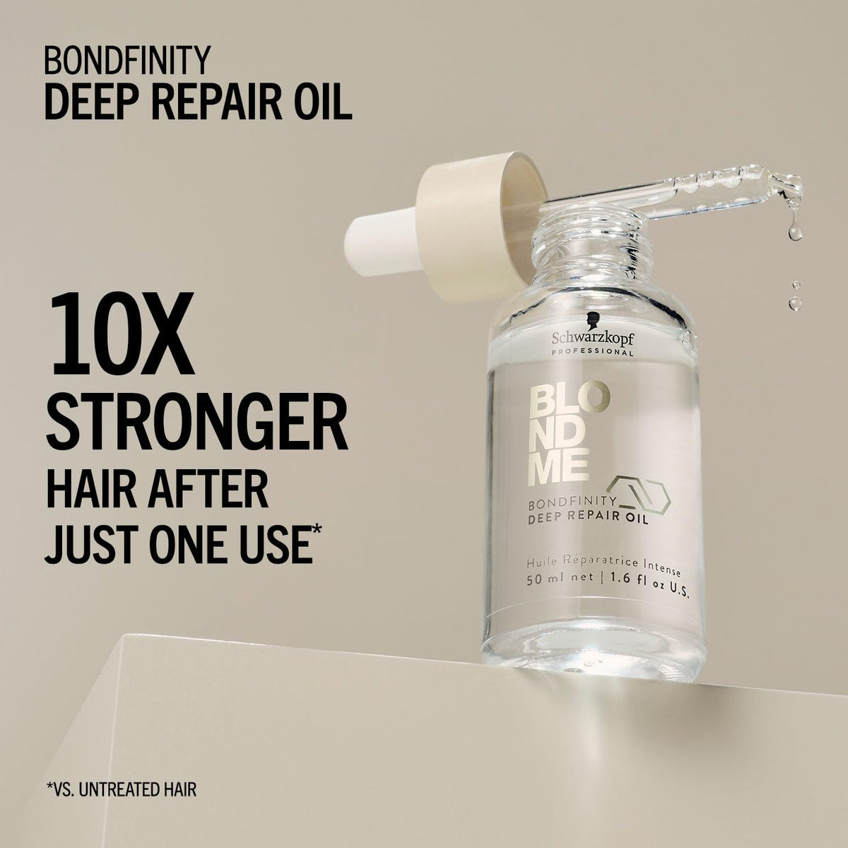 BlondMe Bondfinity Deep Repair Oil for Blonde Hair - Reduces Frizz - Heat Protection - For Blonde, Lightened, & Grey Hair, 1.6 Fl Oz (2 Pack)