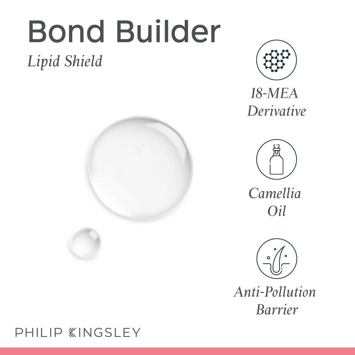 PHILIP KINGSLEY - Bond Builder Lipid Shield - Restorative Hair Oil Treatment for Dry and Damaged Hair - Heat Protectant Hair Moisturizer that Replenishes Dry and Damaged Hair - 1.01oz