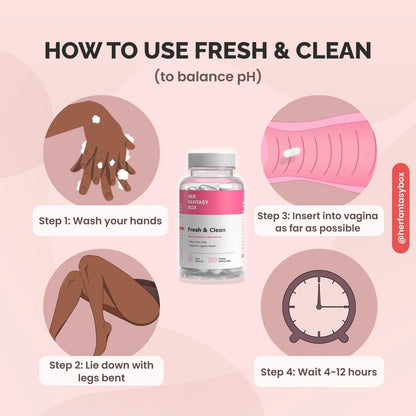 Her Fantasy Box - Fresh & Clean pH Restore Vaginal Suppositories - Natural Vaginal Health Support