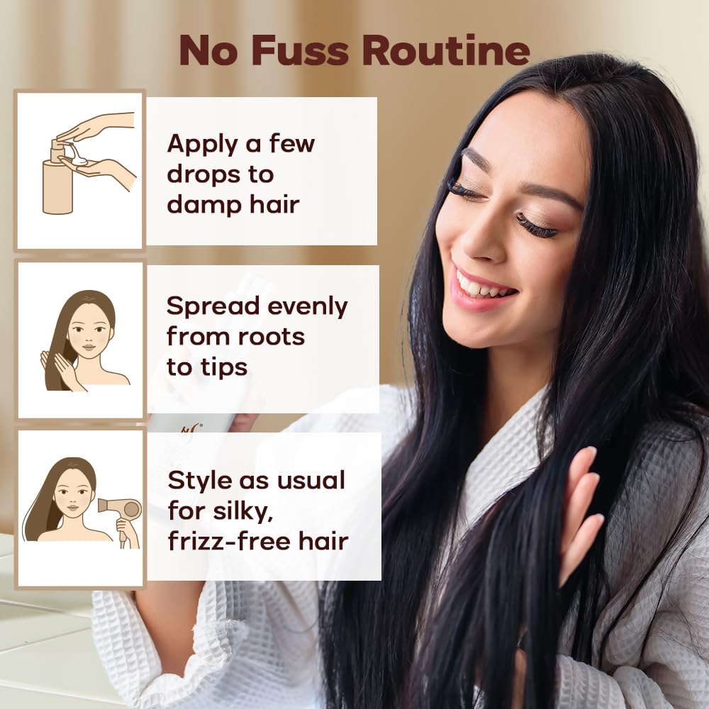 HerStyler Castor Oil Hair Serum for Hair Growth - Hair Shine Serum with Vitamin E - Hair Growth Serum - Hair Serum Heat Protectant - Vitamin E for Silky Hair - 2 Fl Oz (2 Pack)