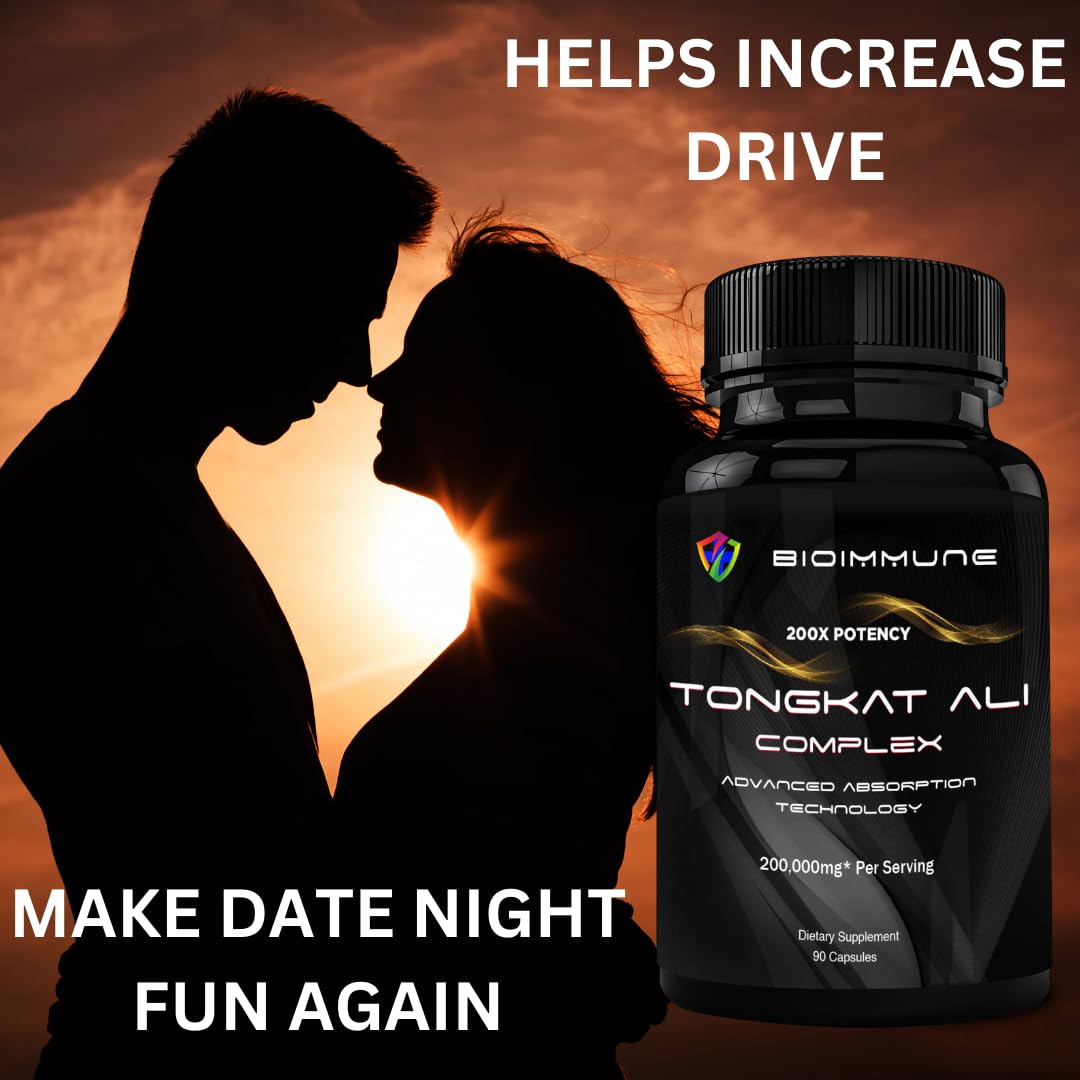 BioImmune Longjack Tongkat Ali Ultra Concentrated Purified Extract Capsules - Strength Muscle Mass, Drive, Performance