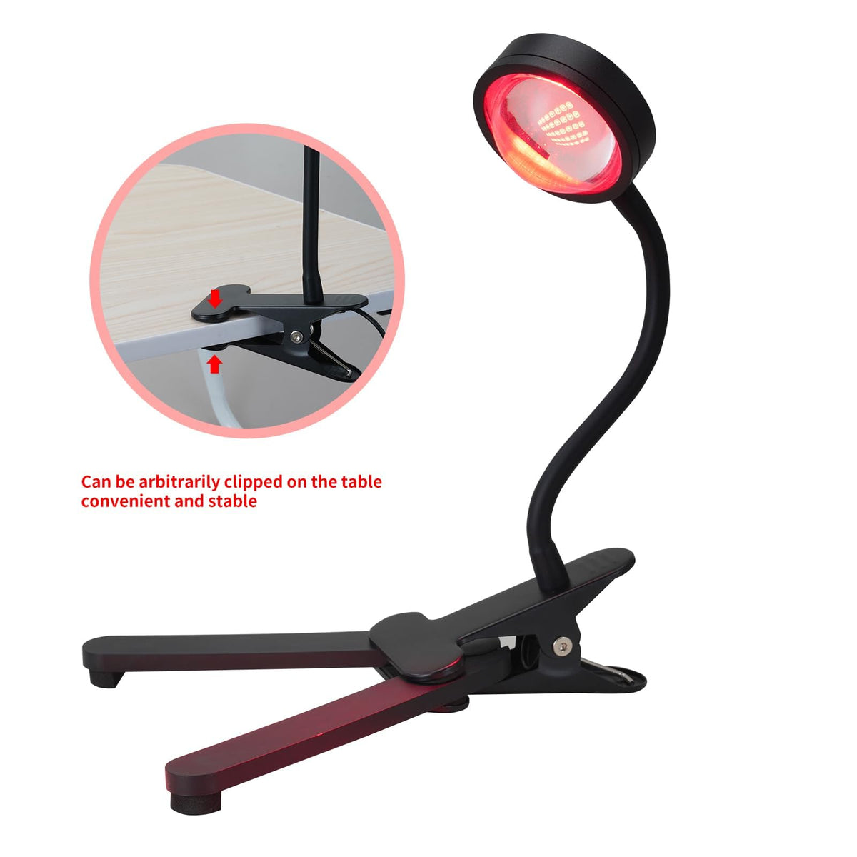 WTINTELL Red Light Therapy for Face, 660nm LED Red Light Therapy Light with Clip, Suitable