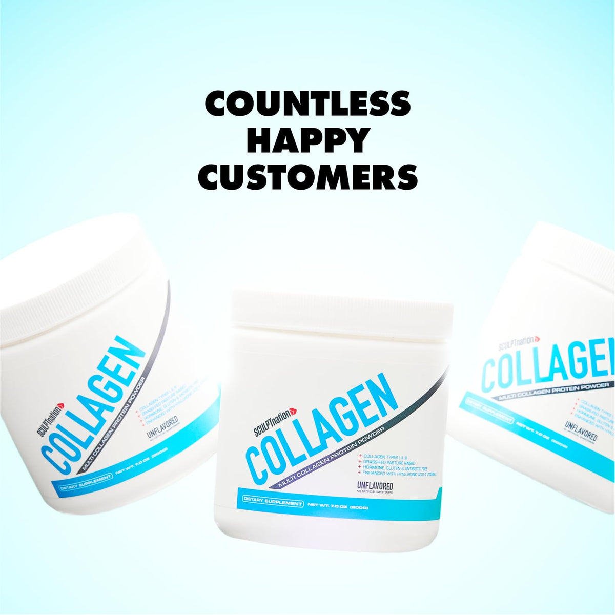Sculpt Nation by V Shred Collagen Peptides Powder - Types I, II, and III Collagen Plus