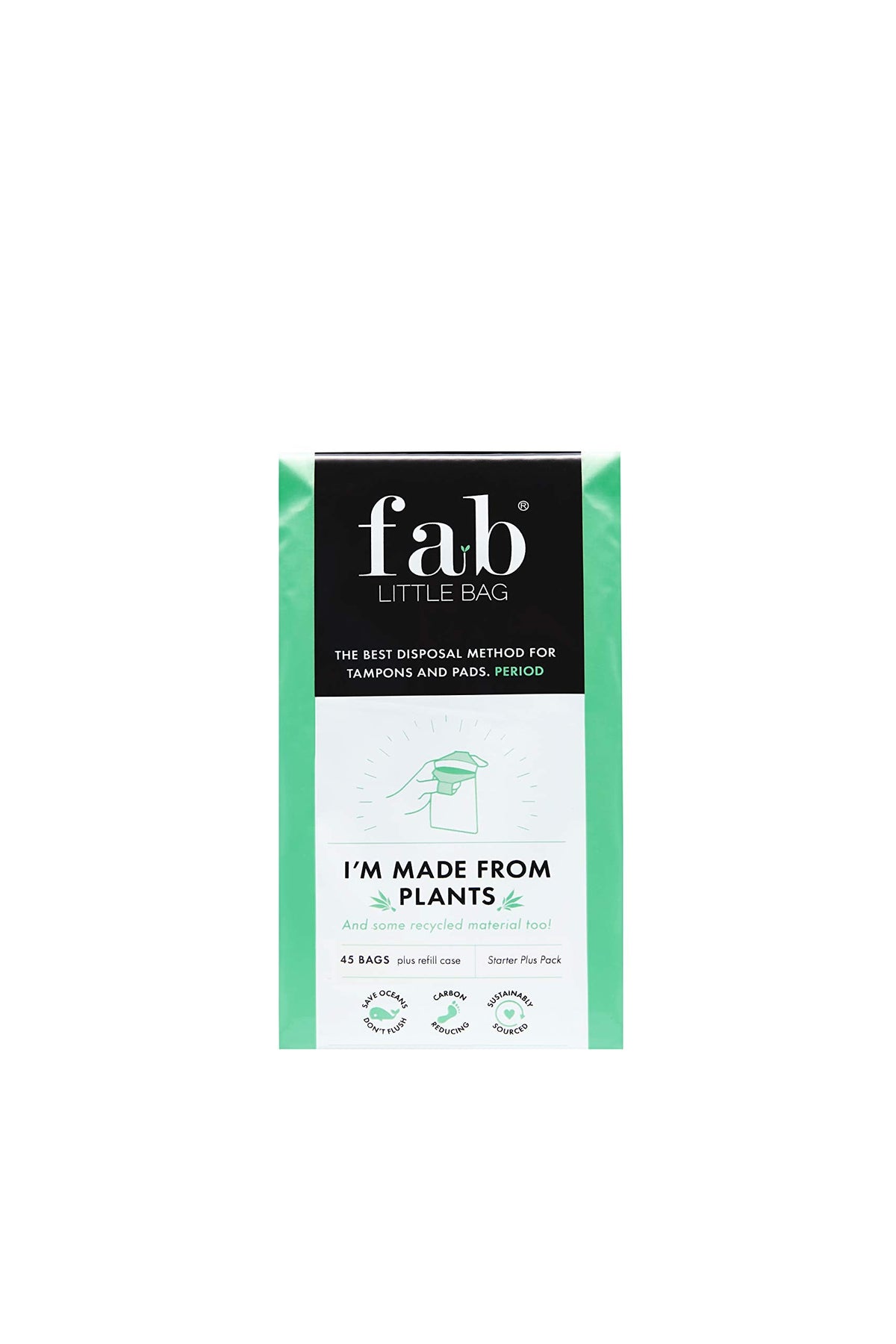 Fab Little Bag Starter Plus Pack - 45 Sanitary Disposal Bags Plus Recyclable Refill Pack