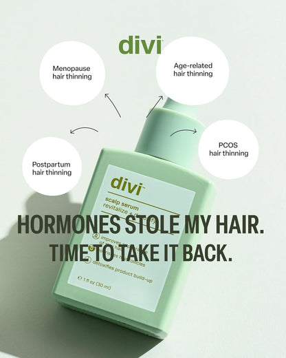 Divi Scalp Serum for Thinning Hair, 30ml - Clinically Tested, Nourishing Formula with Amino Acids, Caffeine & Rosemary Oil - Promotes Healthy Scalp, Reduces Oil & Product Buildup, Pack of 2