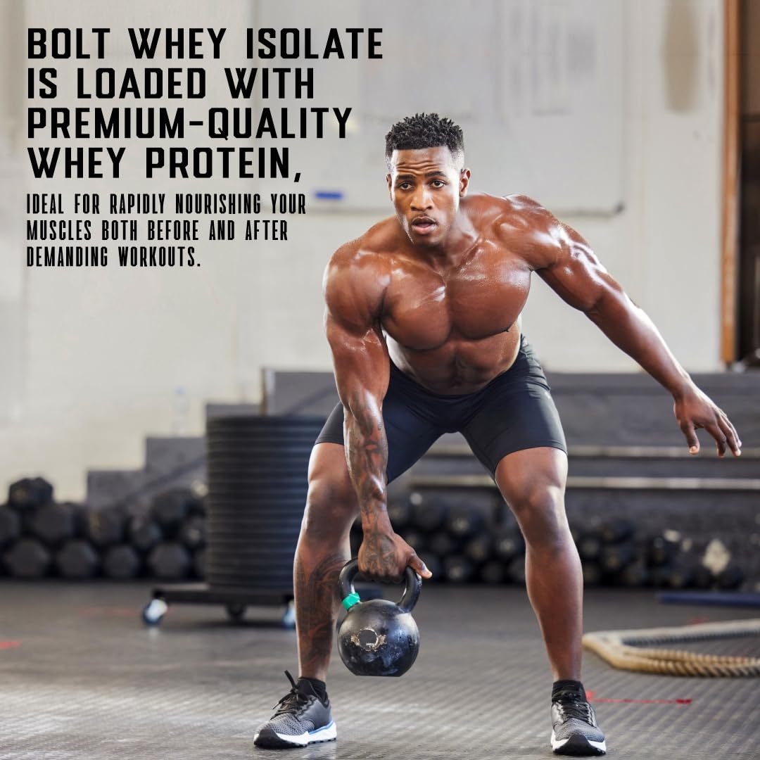 Bolt Nutrition Whey Isolate Protein Powder - with Superfood Phycocyanin - Muscle Strength