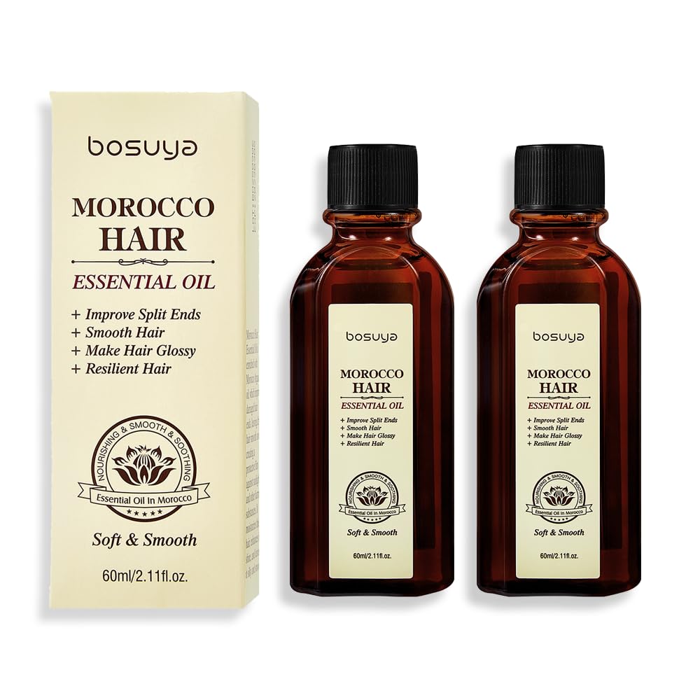 Boxveria Moroccan Argan Hair Oil, Moroccan Oil Treatment for Hair, Lightweight Moroccan Hair Oil for Dry & Damaged Hair, Anti Frizz Shine, Heat Protection, 2 Pack 120ml