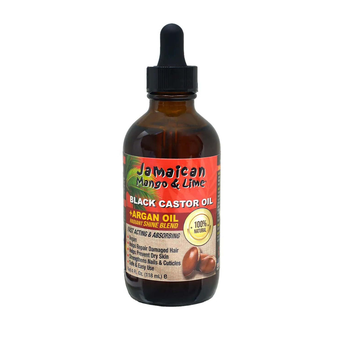 Jamaican Mango & Lime Black Castor Oil - Hair & Scalp Oil for Locs, Braids, Twists & Natural Hair - Strengthens, Moisturizes & Promotes Hair Growth (4oz (Pack of 1), Argan)