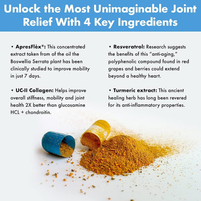 Advanced Joint Support Dietary Supplement with Turmeric, UC - II Collagen, Resveratrol