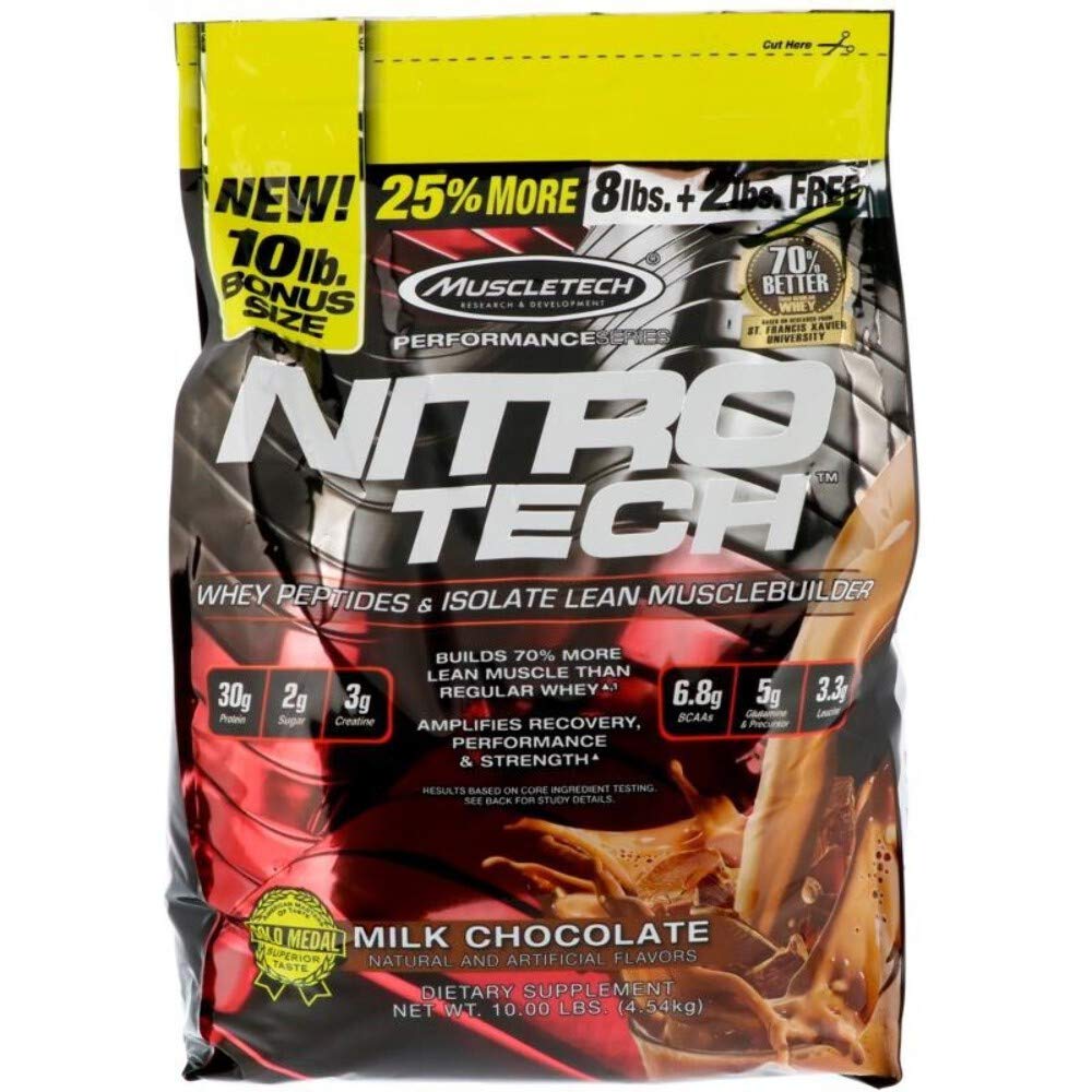 MuscleTech Nitro-Tech Whey Protein Powder Isolate & Peptides - Protein