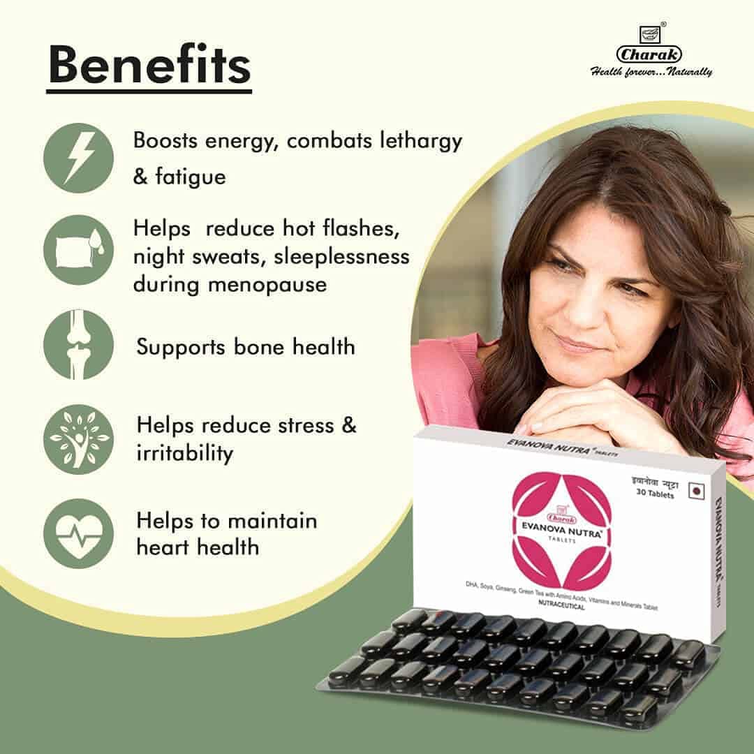 Roti Evanova Capsule for Relief in menopausal Complaints Like hot Flashes, Night Sweats & Mood Swings