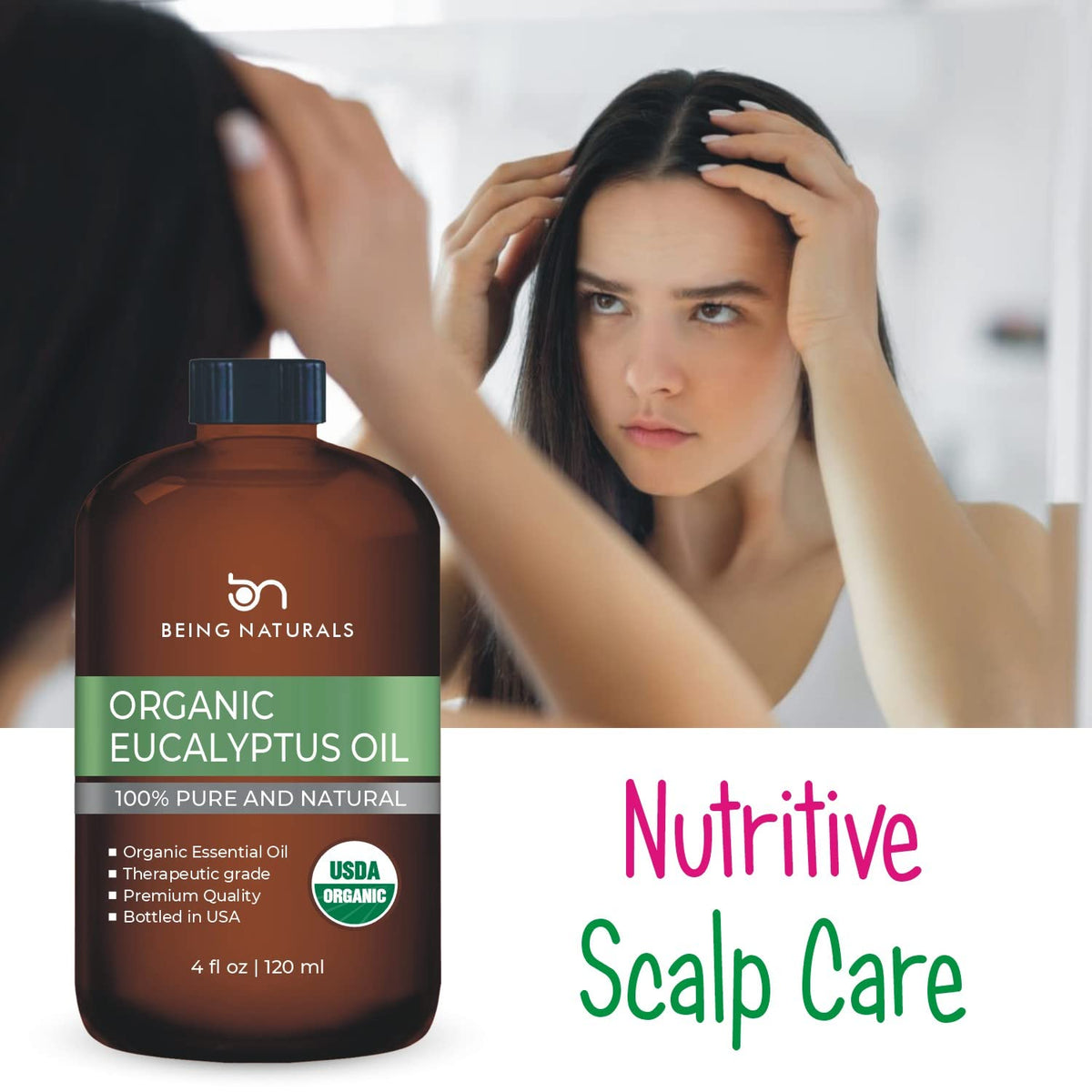 Organic Eucalyptus Essential Oil - Huge 4 FL OZ - 100% Pure & Natural - Premium Natural Oil