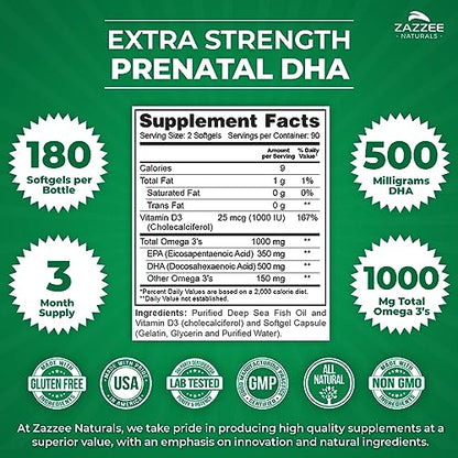 Zazzee PREGNOSITOL Powder and Extra Strength Prenatal DHA