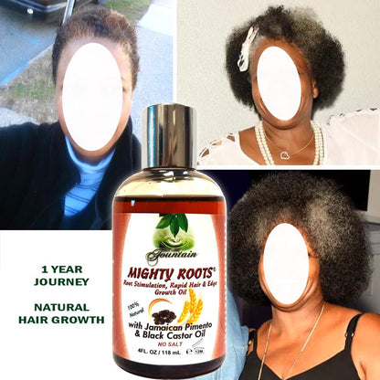 Fountain Mighty Roots with Jamaican Pimento Black Castor Oil 4 Ounce (Pack of 2)