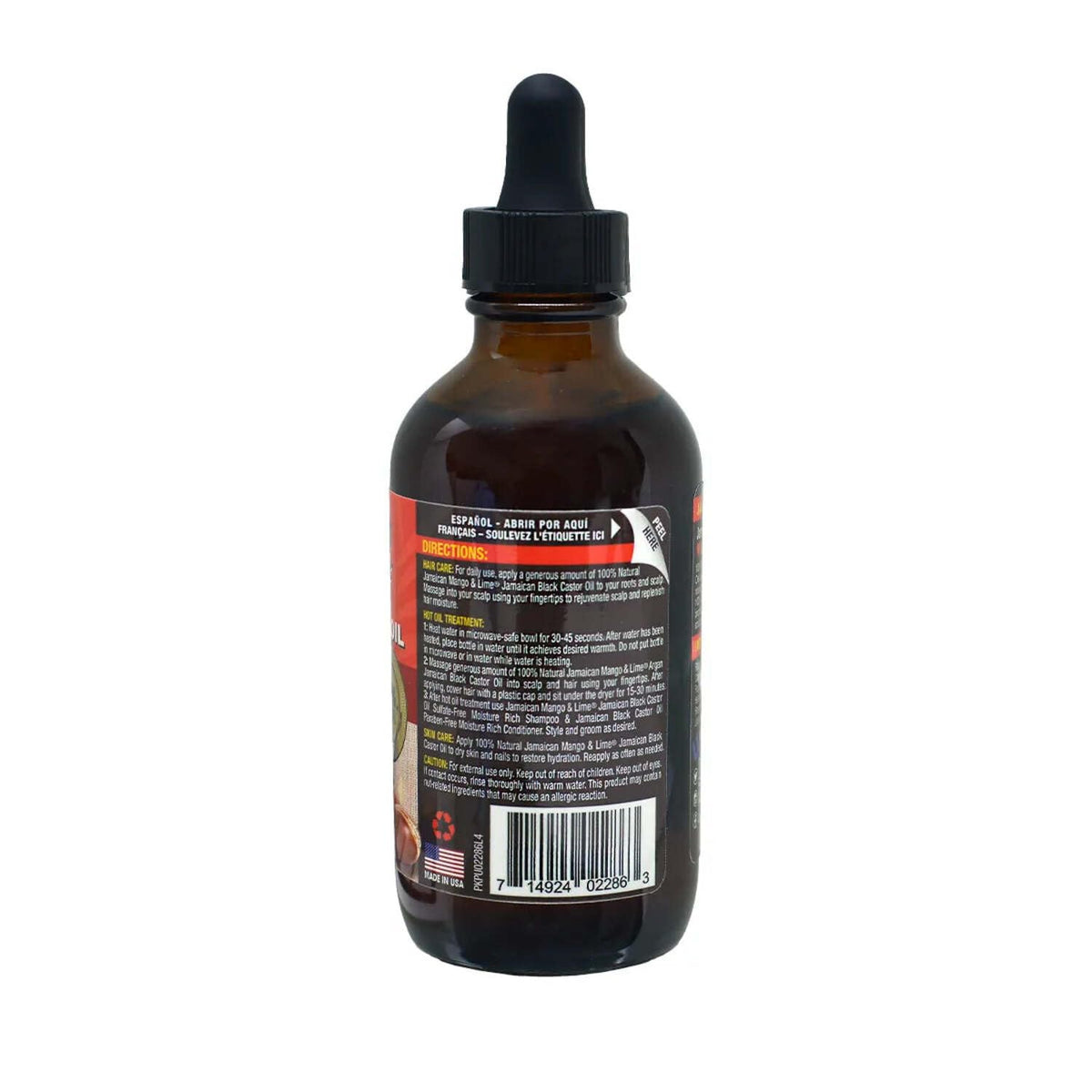 Jamaican Mango & Lime Black Castor Oil - Hair & Scalp Oil for Locs, Braids, Twists & Natural Hair - Strengthens, Moisturizes & Promotes Hair Growth (4oz (Pack of 1), Argan)