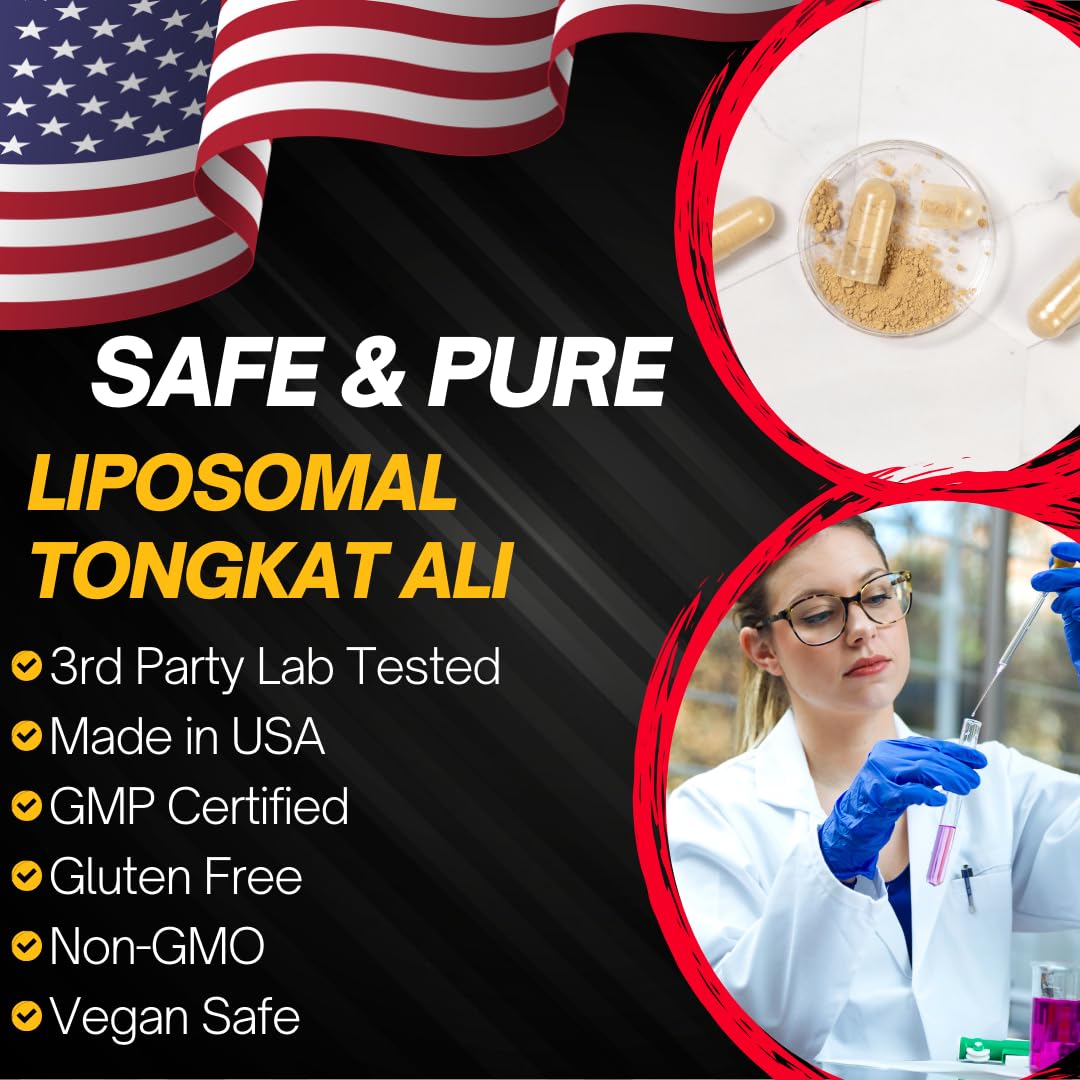 Advanced Bionetix Liposomal Longjack Tongkat Ali Extract Capsules - Powerful Pure Extract - Strength, Drive, Performance & Muscle Mass