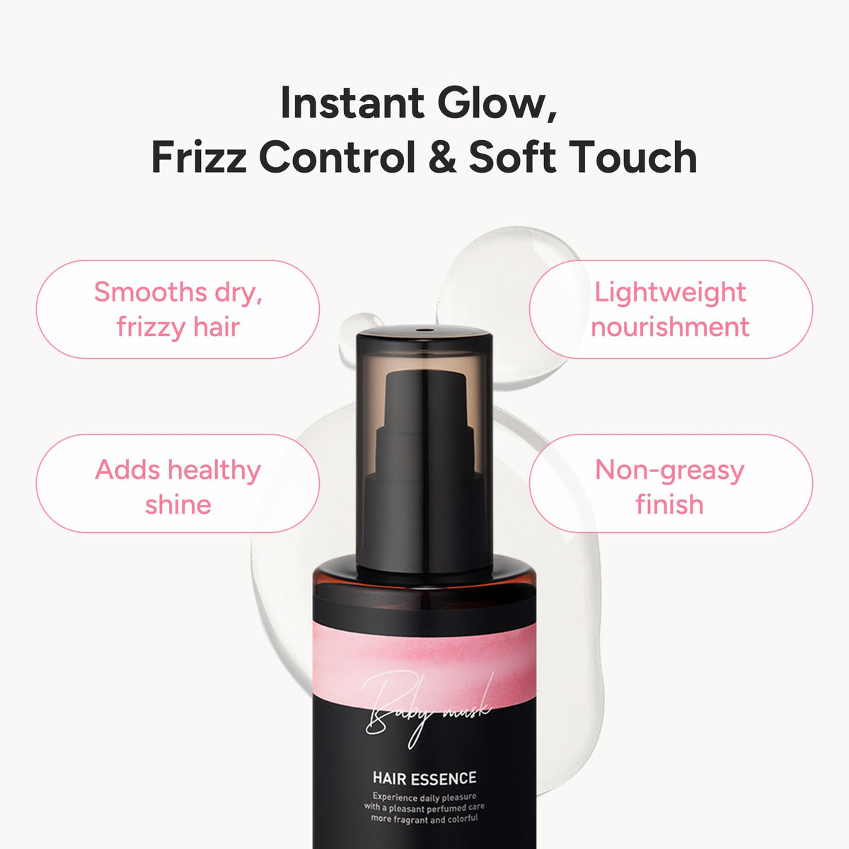 BANANAL 2-in-1 Hair Serum & Perfume Oil - Korean Hair Care, Moroccan Argan Oil & 12 Amino Acids for Dry Damaged Hair, Anti-Frizz Glass Hair Shine, Paraben-Free, Baby Powdery Musk, 3.38 fl oz