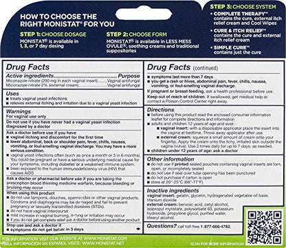 Monistat 3 Day Triple Action Combo Pack, Odorless, White